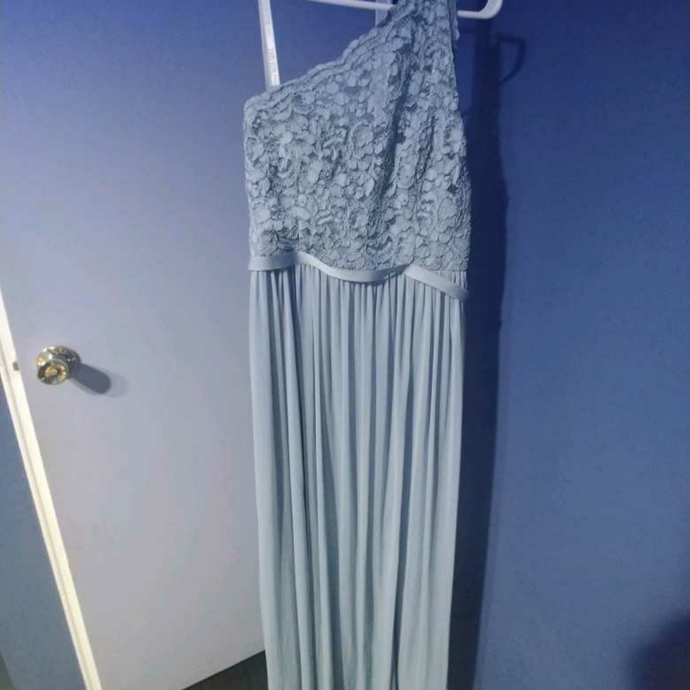 Dusty blue bridesmaids dress